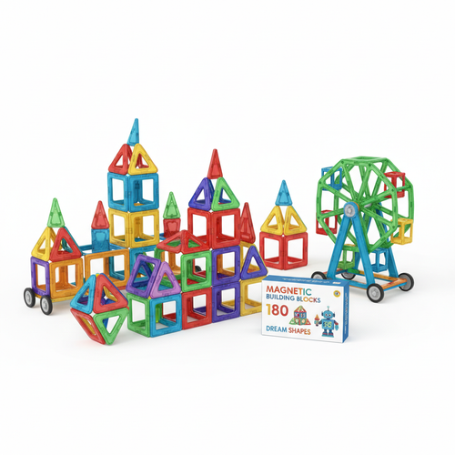Bloques magnéticos de construcción coloridos - Set de 180 piezas